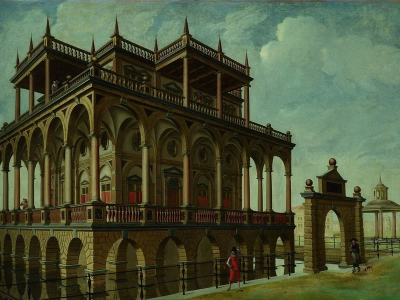 1592-Gabriel Engels - I cinque sensi all'interno di un palazzo immaginario